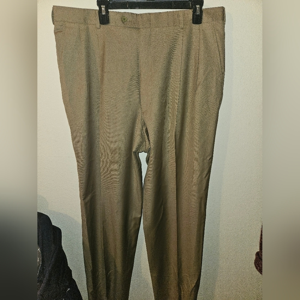 Hickey Freeman Mens Khaki Slacks 38x34